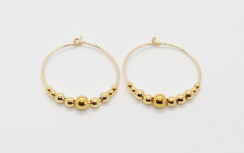 Goldene Creolen mit Gold-Perlen