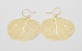Filigrane goldene Blatt Ohrringe