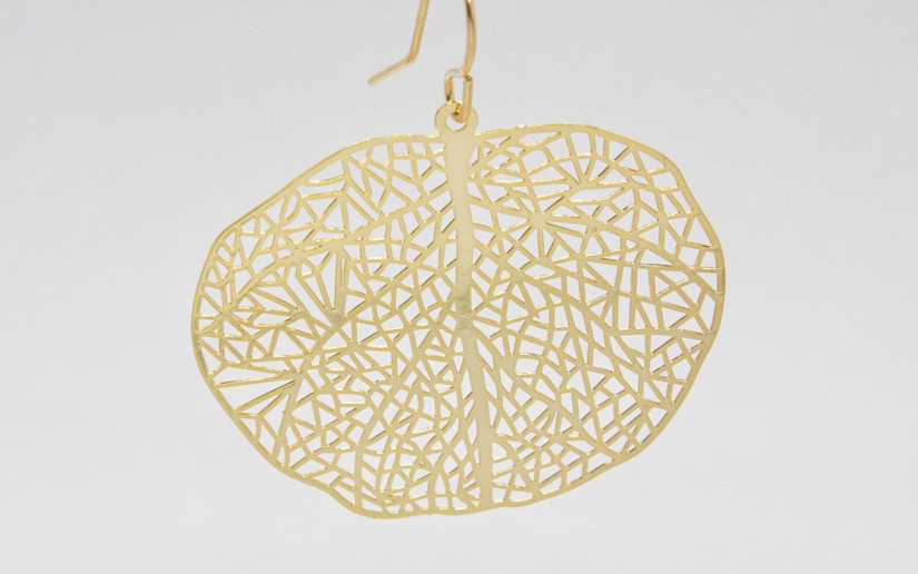 Filigrane goldene Blatt Ohrringe