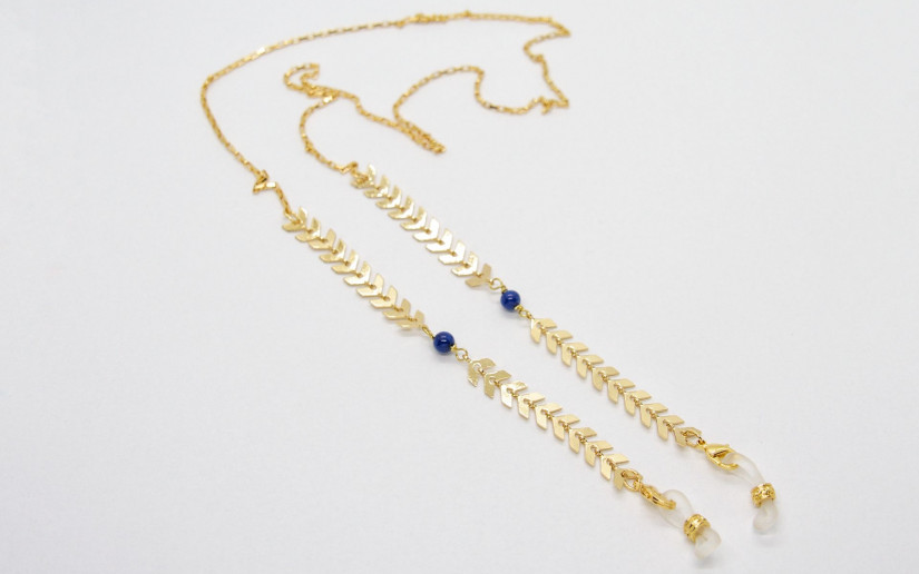 Goldene Brillenkette mit Chevron