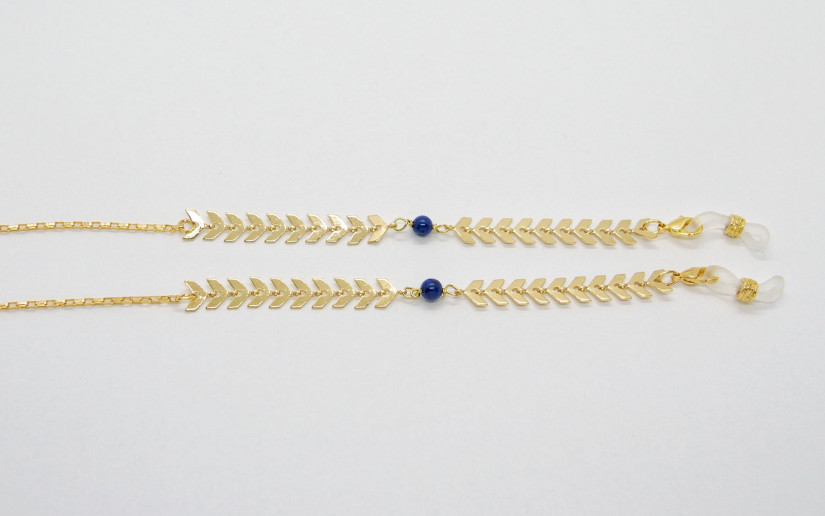 Goldene Brillenkette mit Chevron
