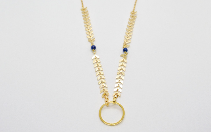 Goldene Brillenkette mit Chevron