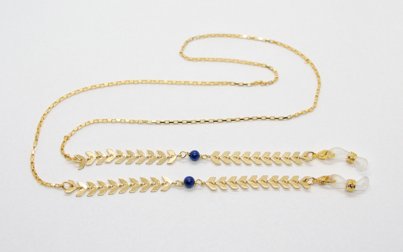 Goldene Brillenkette mit Chevron