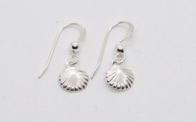 Silberne Muschel Ohrringe