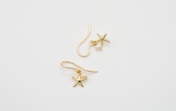 Kleine Ohrringe mit Seestern und kleiner Süsswasser-Perle