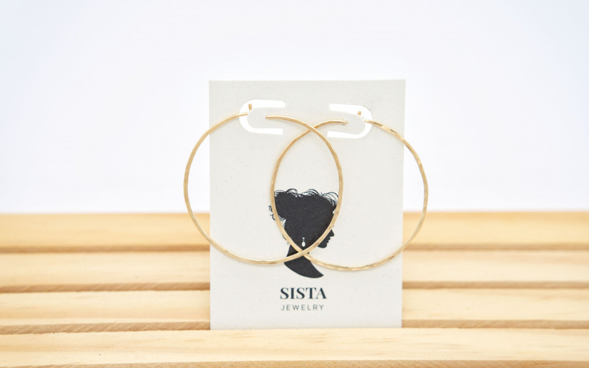 Grosse gehämmerte Kreolen aus Gold