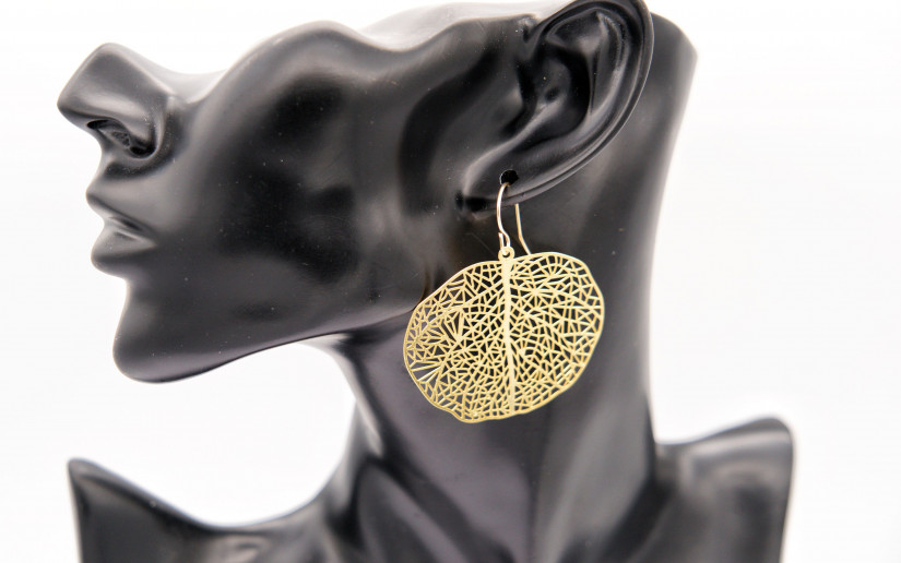Filigrane goldene Blatt Ohrringe