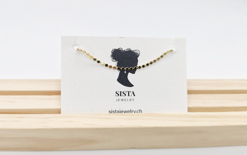 Schlichte goldene Armkette mit runden Gliedern