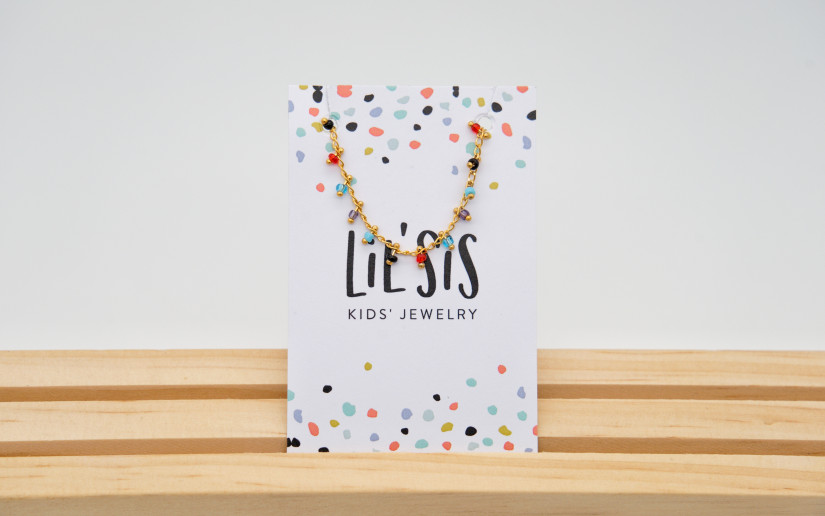 Armkette mit farbigen Glas-Perlen