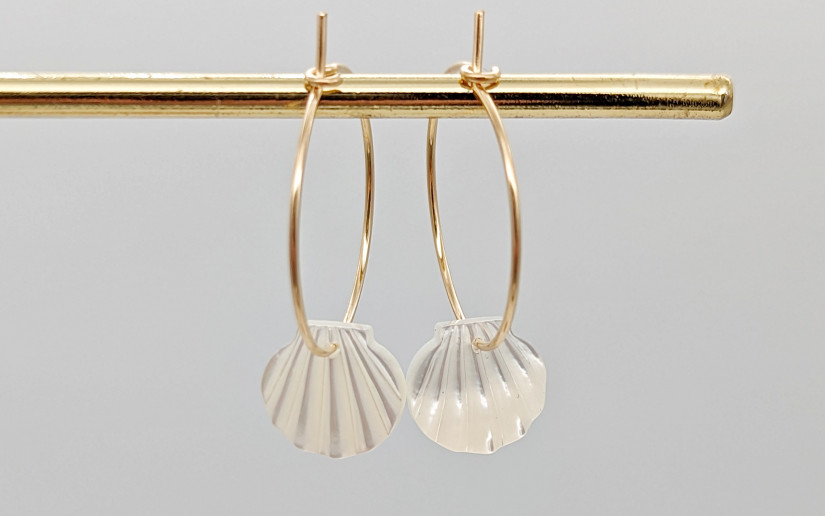 Creolen mit Perlmutt-Muschel