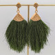 Boho Ohrringe mit oliv-grüner Quaste