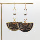 Lange Boho-Ohrringe mit Fächer Halbkreis Anhänger