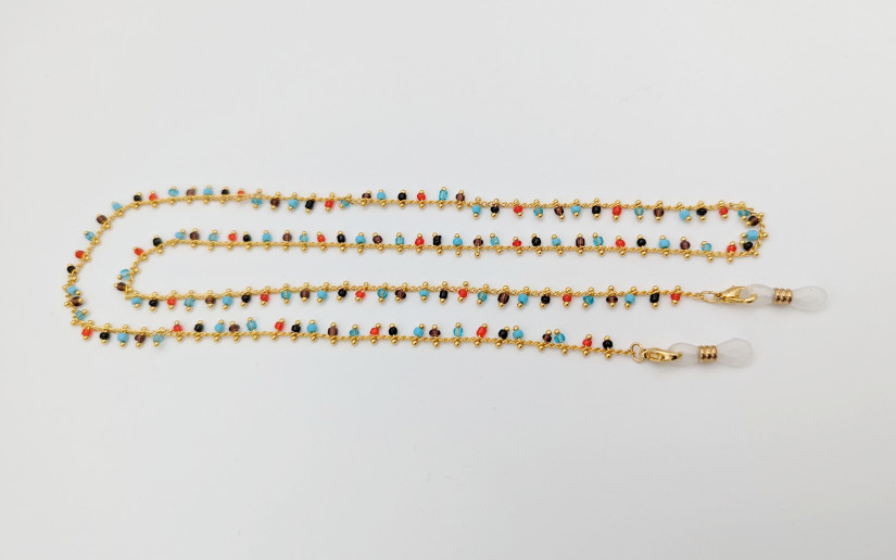 Brillenkette mit farbigen Perlen